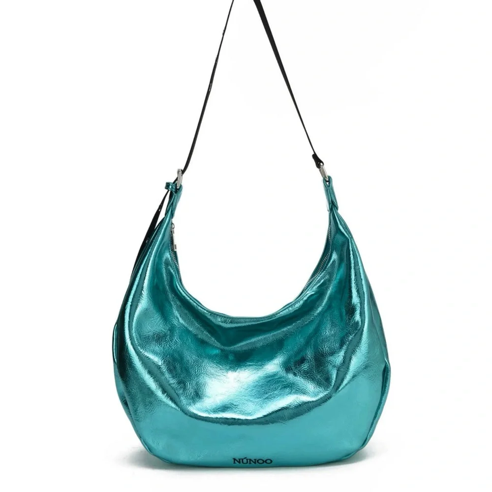 NUNOO • Stella Recycled Metallic Hobo Shoulder. Crossbody Bag